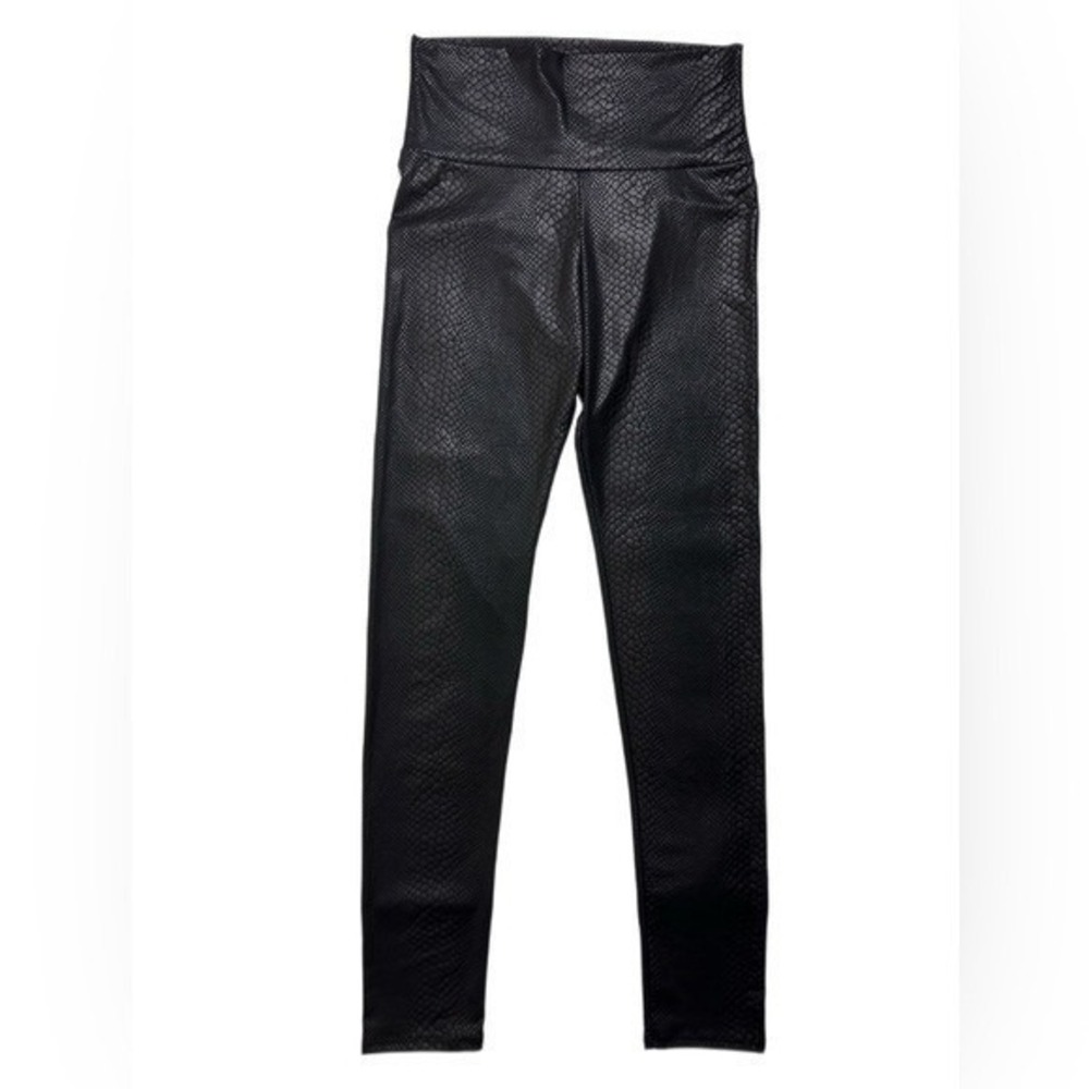 Cherish P2407P Snakeskin Embossed Leggings Black‎ Womens 2X